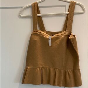 Banana republic Tan Peplum Crop Tank Top